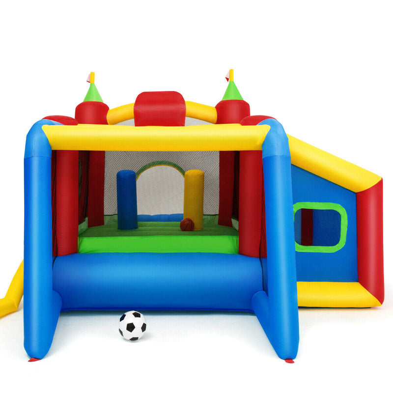 7-in-1 Kids Inflatable Bounce House with Ocean Balls and 480W Blower