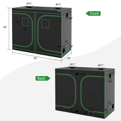 4 x 8 Grow Tent with Observation Window for Indoor Plant Growing-Black