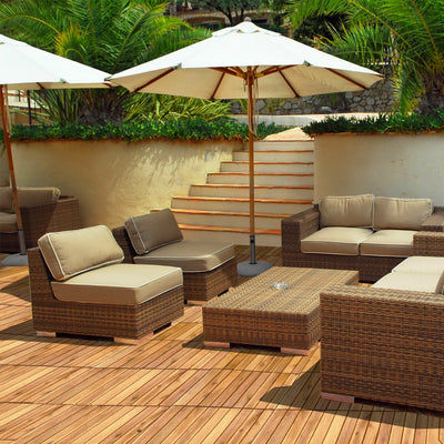 27 Pieces Interlocking Acacia Wood Interlocking Patio Deck Tile