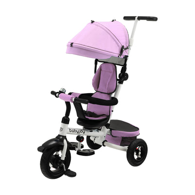 Folding Tricycle Baby Stroller with Reversible Seat and Adjustable Canopy-Pink