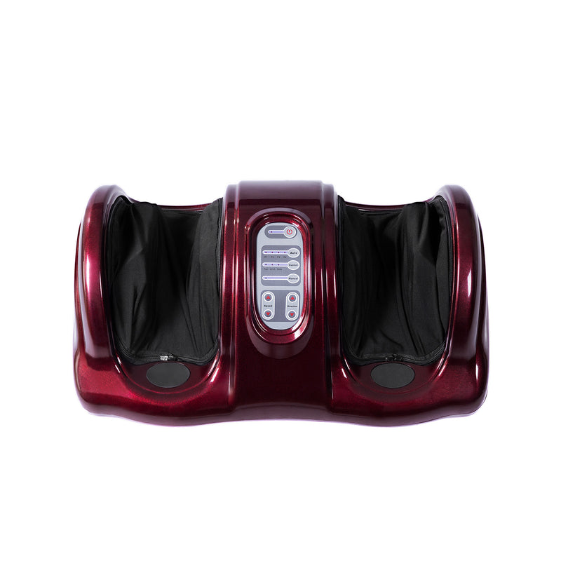 Therapeutic Shiatsu Foot Massager with High Intensity Rollers-Dark Red