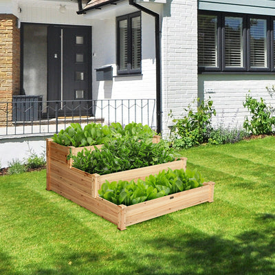 3 Tier Elevated Wooden Vegetable Garden Bed