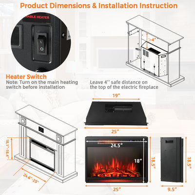 25 Inch Recessed Electric Heater