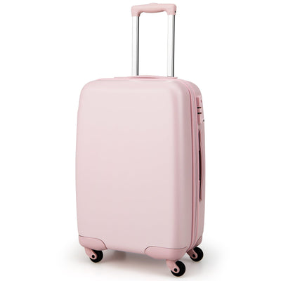 Hardside Luggage with Spinner Wheels with TSA Lock and Height Adjustable Handle-Pink