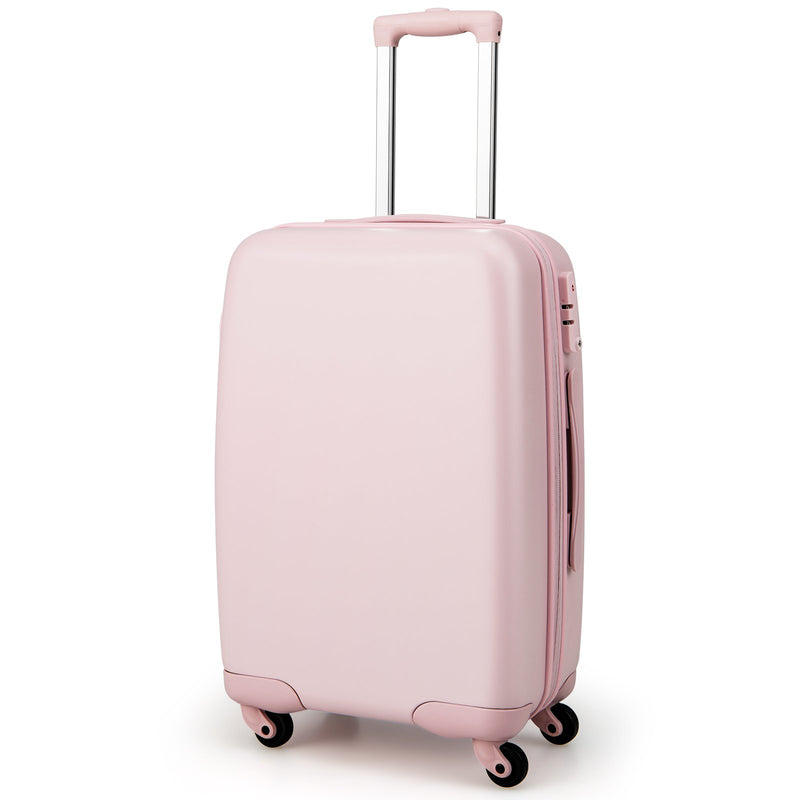 Hardside Luggage with Spinner Wheels with TSA Lock and Height Adjustable Handle-Pink