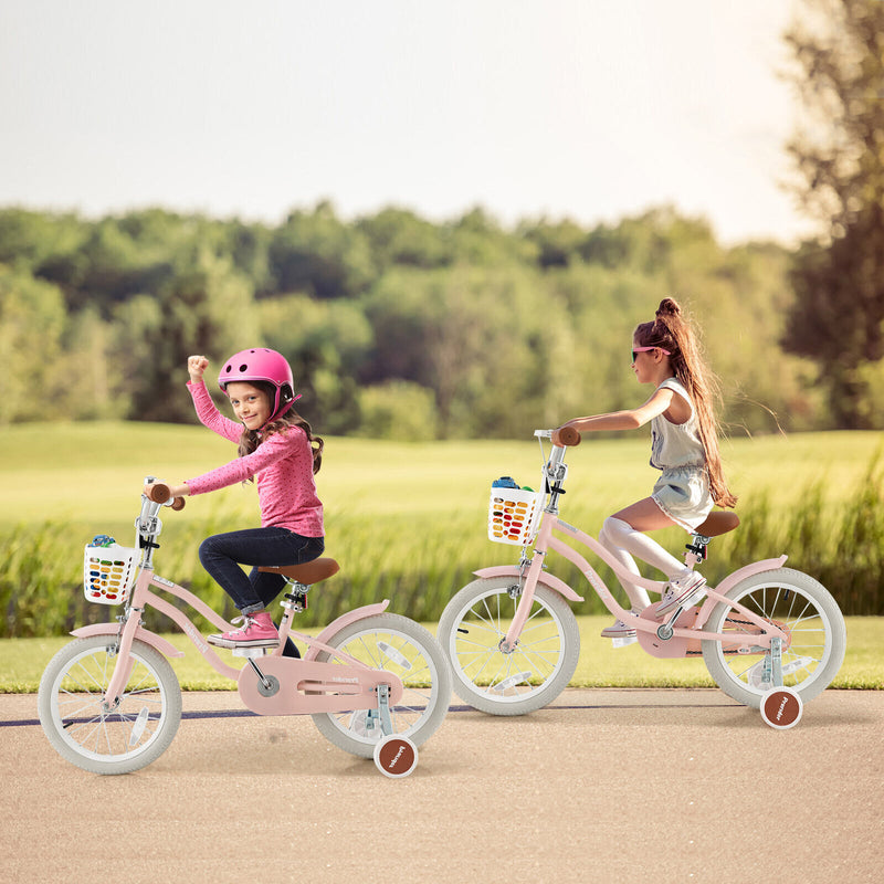 Children Bicycle with Front Handbrake and Rear Coaster Brake-Pink