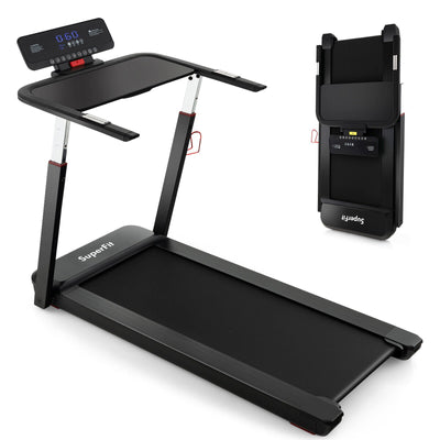 3HP Folding Treadmill with Adjustable Height and APP Control-Black