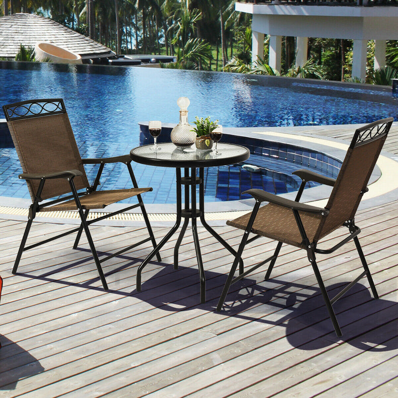 Patio Dining Set with Patio Folding Chairs and Table