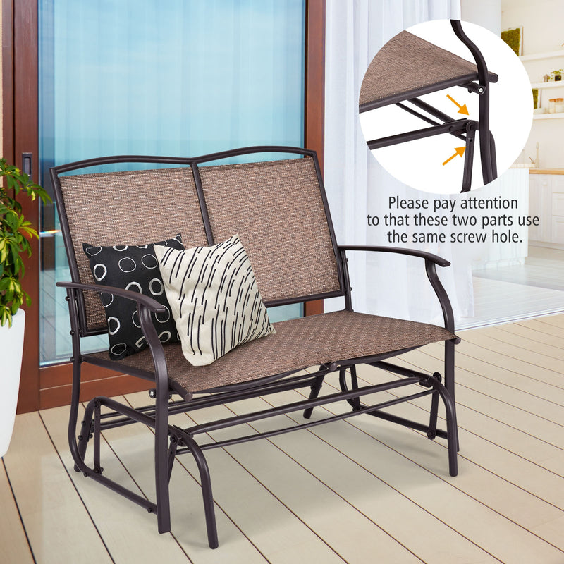 Iron Patio Rocking Chair for Outdoor Backyard and Lawn