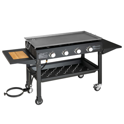 60000BTU 4 Burner Foldable Outdoor Propane Gas Grill with Wheels