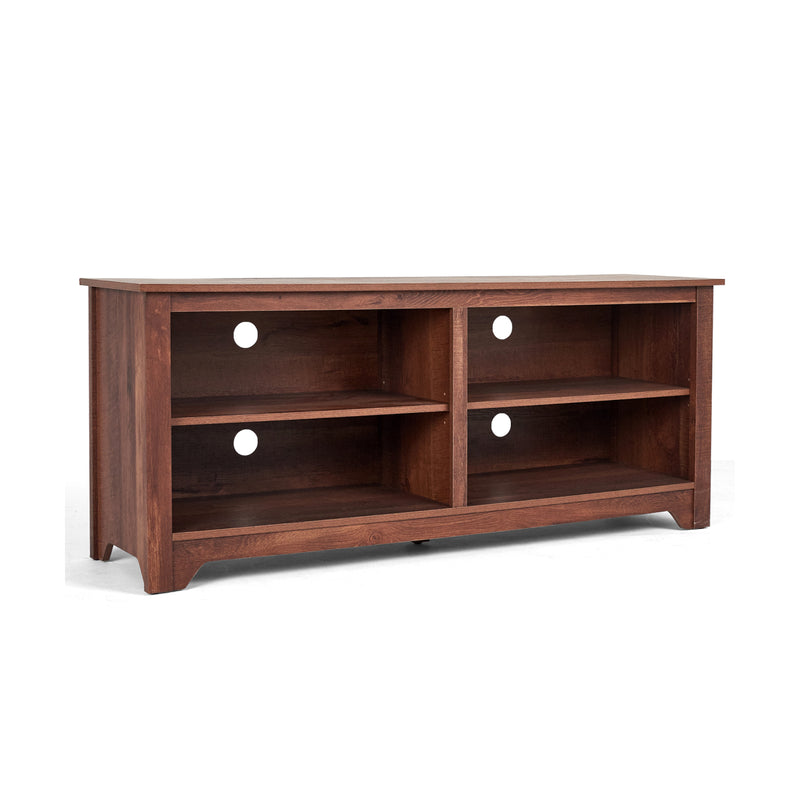 58 Inch Wood TV Stand for TVs up to 65 Inches with 4 Open Storage Shelves