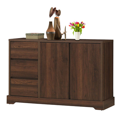 Buffet Sideboard Storage Console Table with 3 Drawers and 2-Door Cabinets