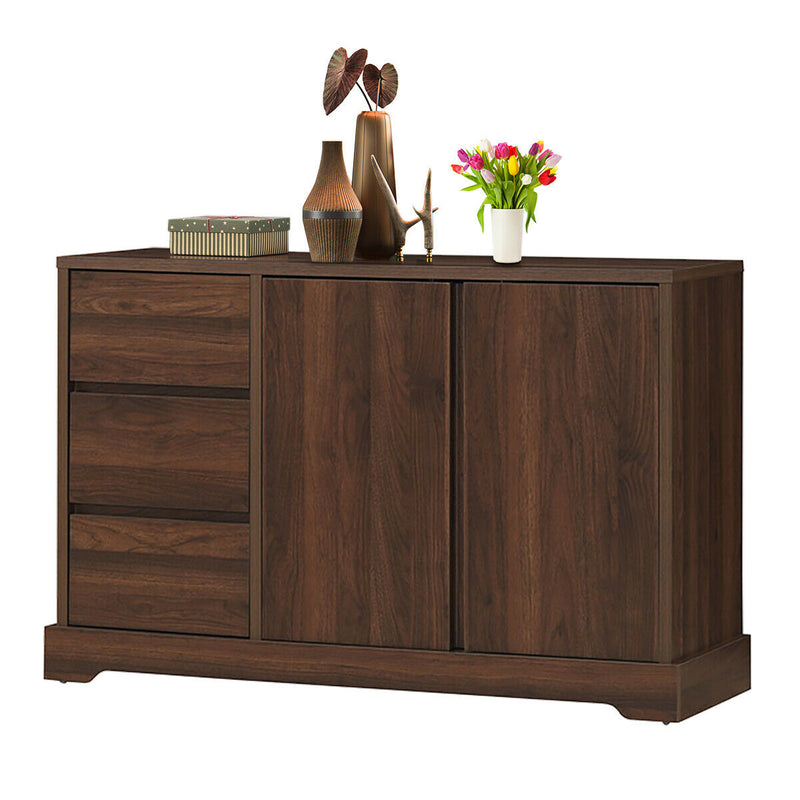 Buffet Sideboard Storage Console Table with 3 Drawers and 2-Door Cabinets