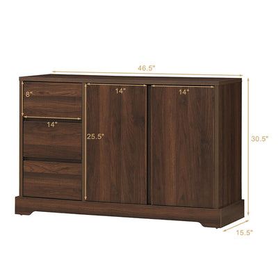 Buffet Sideboard Storage Console Table with 3 Drawers and 2-Door Cabinets