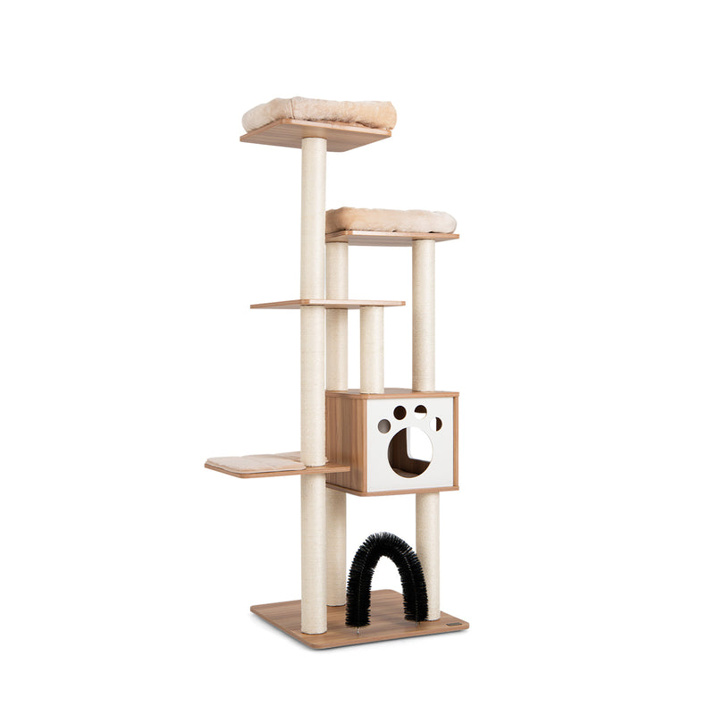 Indoor Cat Tree Tower with Platform Scratching Posts-Beige