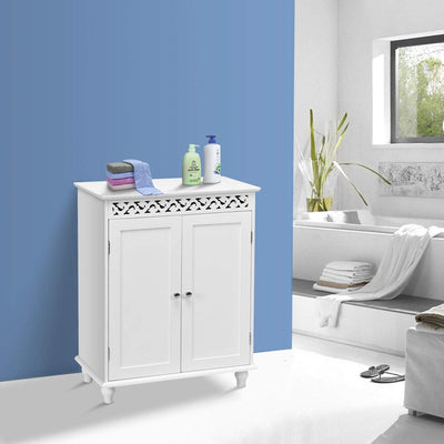 White Wooden 2-Door Storage Cabinet Cupboard