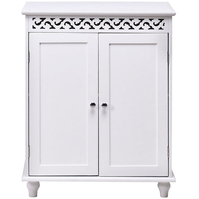 White Wooden 2-Door Storage Cabinet Cupboard