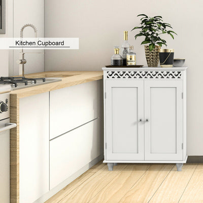 White Wooden 2-Door Storage Cabinet Cupboard