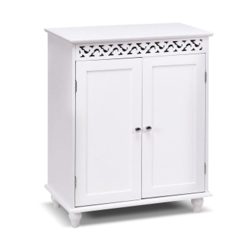 White Wooden 2-Door Storage Cabinet Cupboard