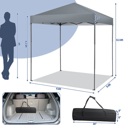 6.6 x 6.6 Feet Outdoor Pop-up Canopy Tent with UPF 50+ Sun Protection-Gray