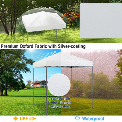 6.6 x 6.6 Feet Outdoor Pop-up Canopy Tent with UPF 50+ Sun Protection-White