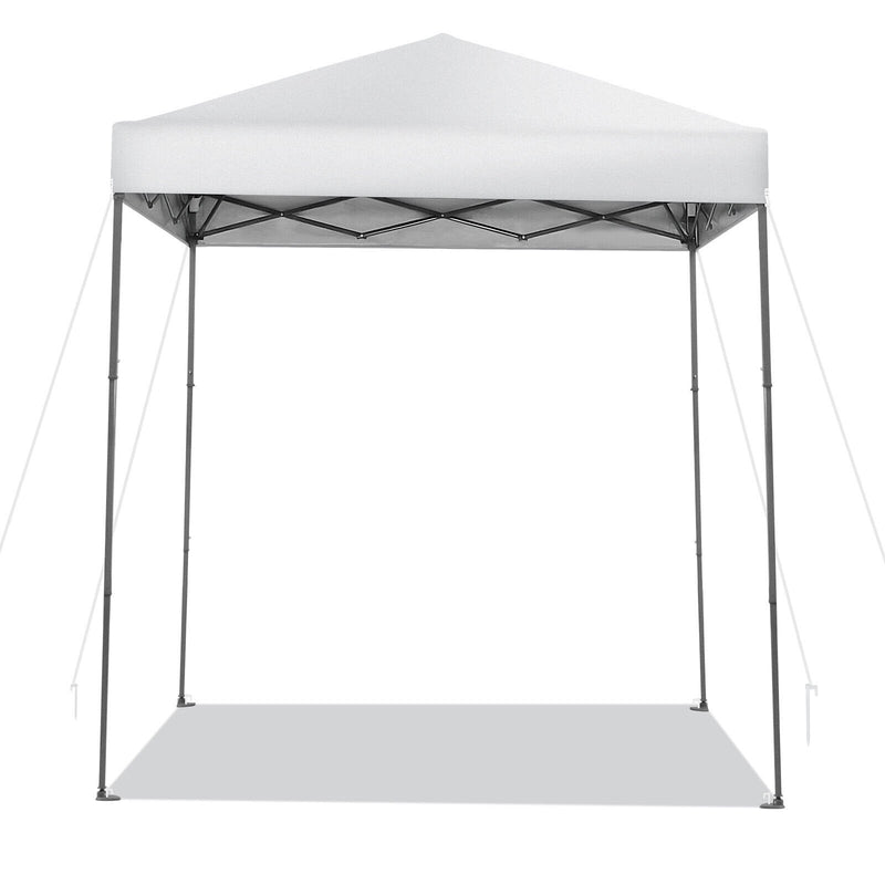 6.6 x 6.6 Feet Outdoor Pop-up Canopy Tent with UPF 50+ Sun Protection-White