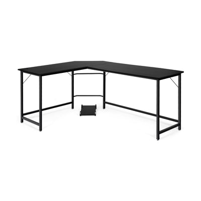 L Shaped Corner Computer Desk Laptop Gaming Table Workstation-Black