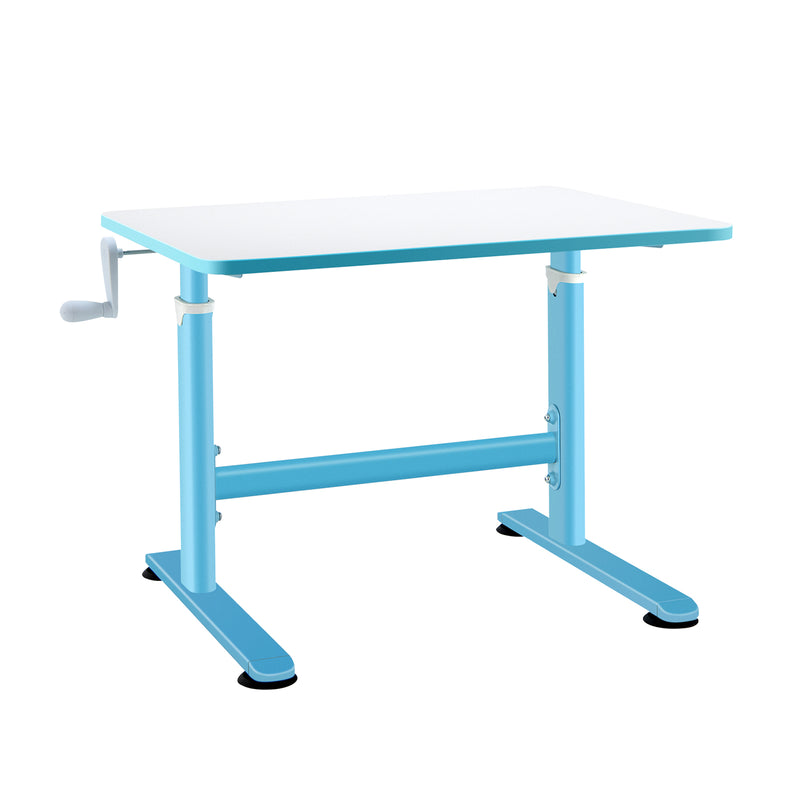 32 x 24 Inch Height Adjustable Desk with Hand Crank Adjusting for Kids-Blue