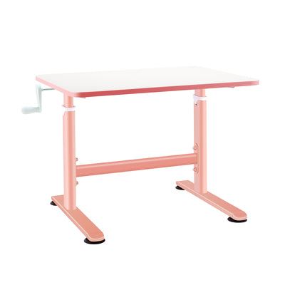 32 x 24 Inch Height Adjustable Desk with Hand Crank Adjusting for Kids-Pink