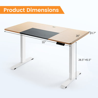 55 x 28 Inch Electric Standing Sit-Stand Height Adjustable Splice Board