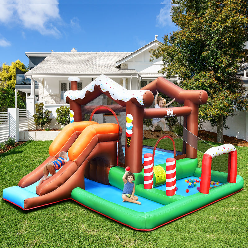 Kids Inflatable Bounce House Jumping Castle Slide Climber Bouncer Without Blower