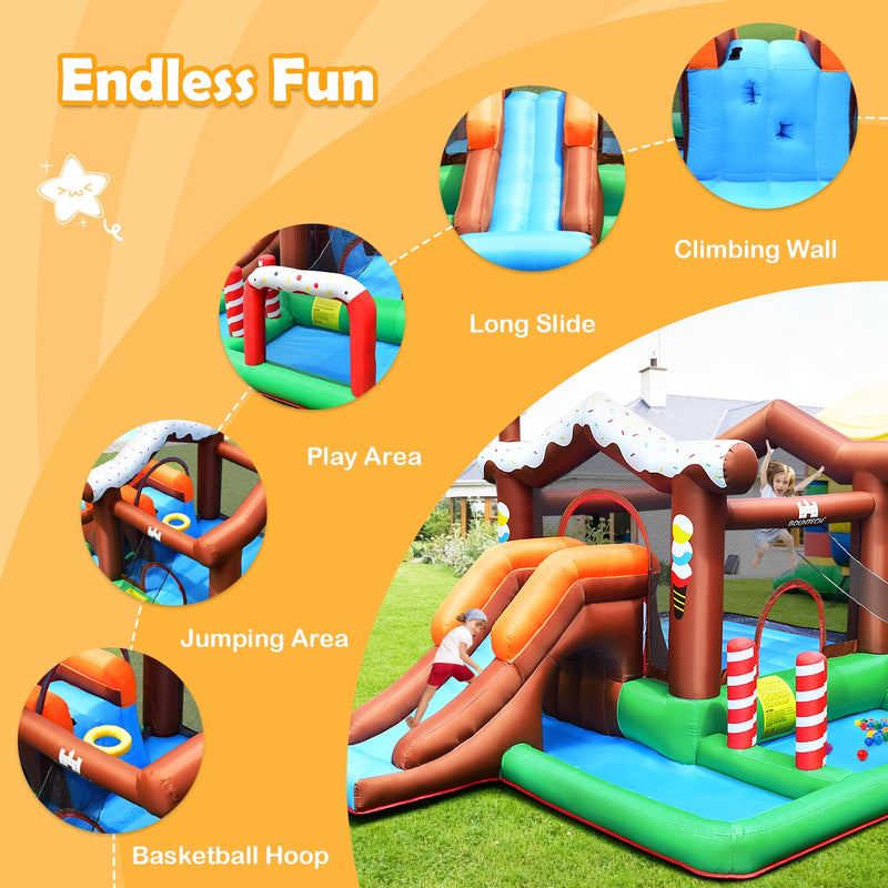 Kids Inflatable Bounce House Jumping Castle Slide Climber Bouncer Without Blower