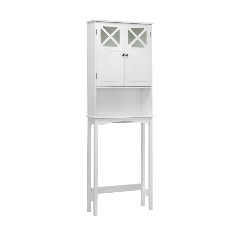 2-Door Over The Toilet Bathroom Storage Cabinet with Adjustable Shelf