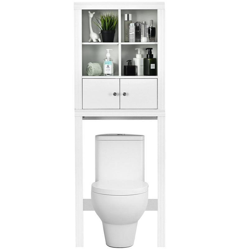 Over the Toilet Storage Cabinet with 4 Open Compartments-White