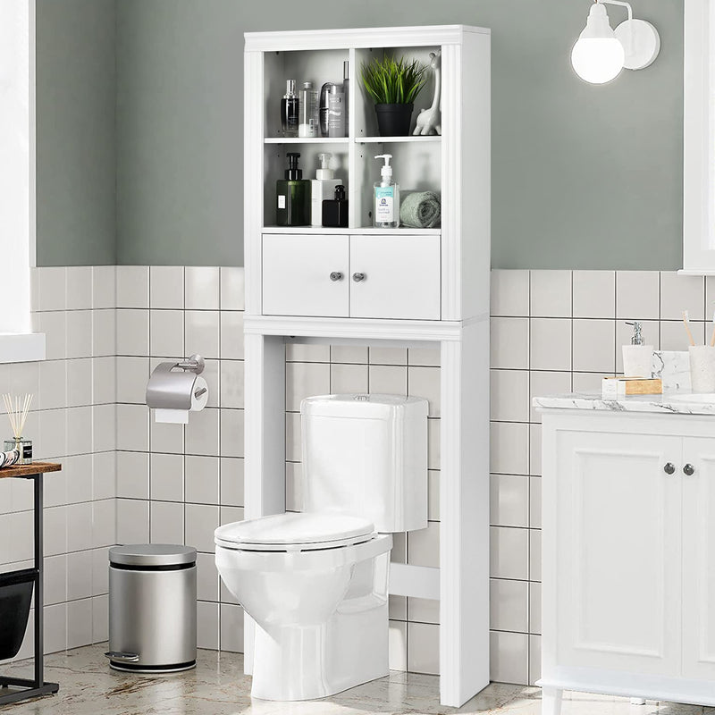 Over the Toilet Storage Cabinet with 4 Open Compartments-White