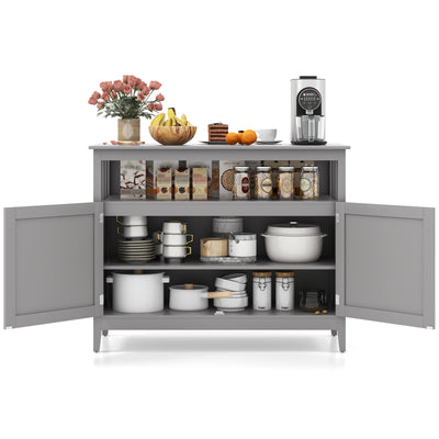 Modern Practical Wooden Kitchen Lockers with Large Storage Space-Gray