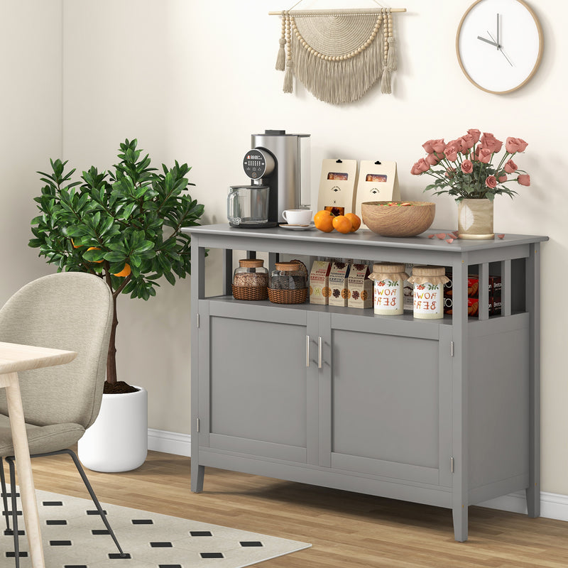 Modern Practical Wooden Kitchen Lockers with Large Storage Space-Gray