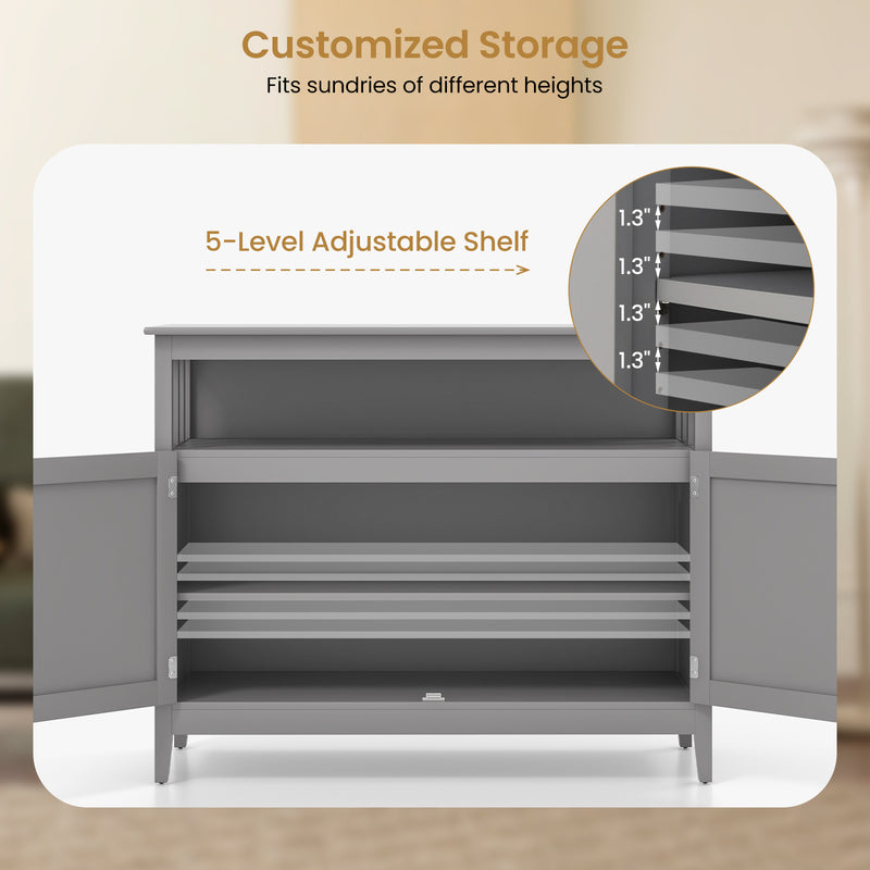 Modern Practical Wooden Kitchen Lockers with Large Storage Space-Gray