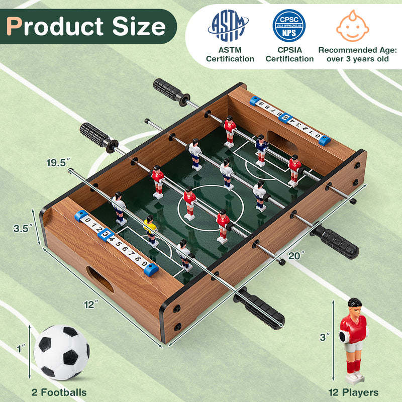 20 Inch Foosball Table Mini Tabletop Soccer Game