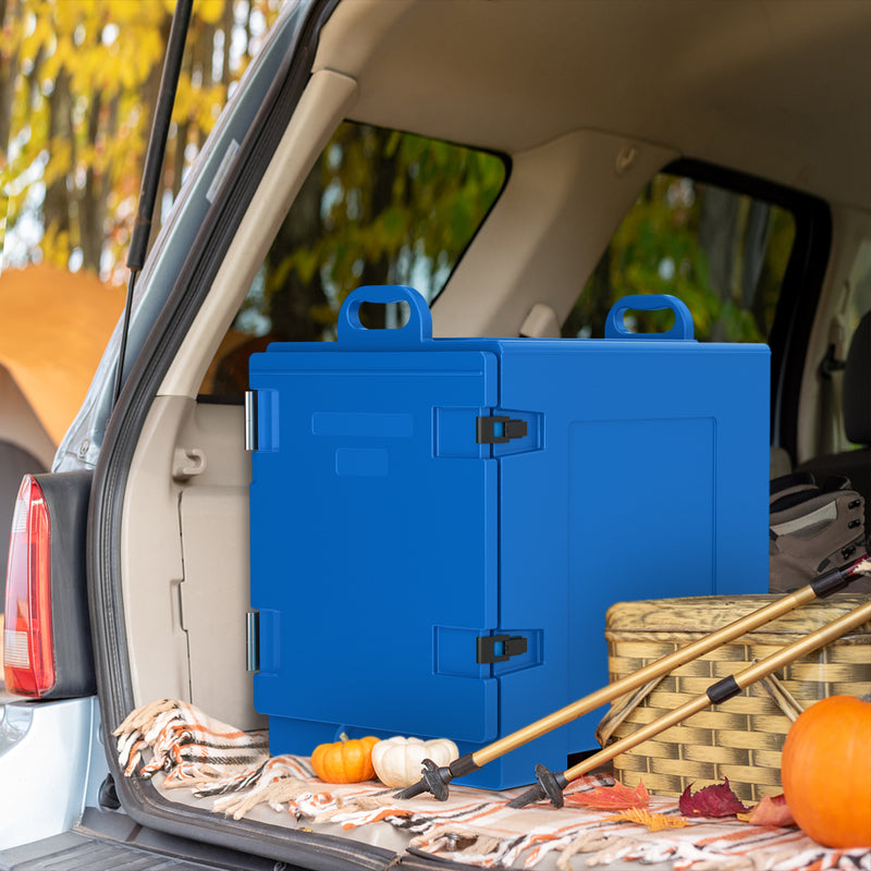 81 Quart Capacity End-loading Insulated Food Pan Carrier with Handles-Navy