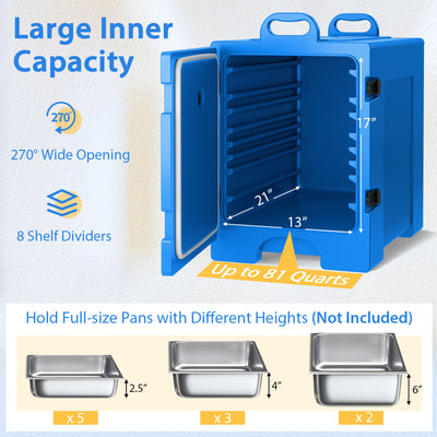 81 Quart Capacity End-loading Insulated Food Pan Carrier with Handles-Navy