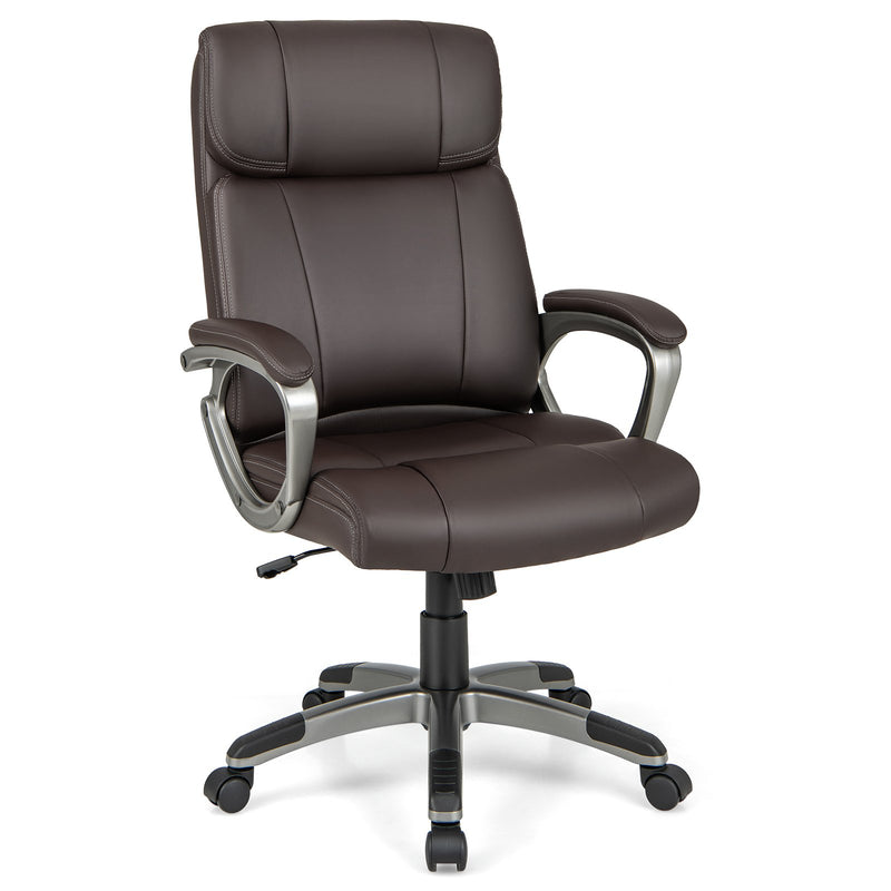 Swivel Ergonomic Office Chair Computer Desk Chair with Wheels-Brown