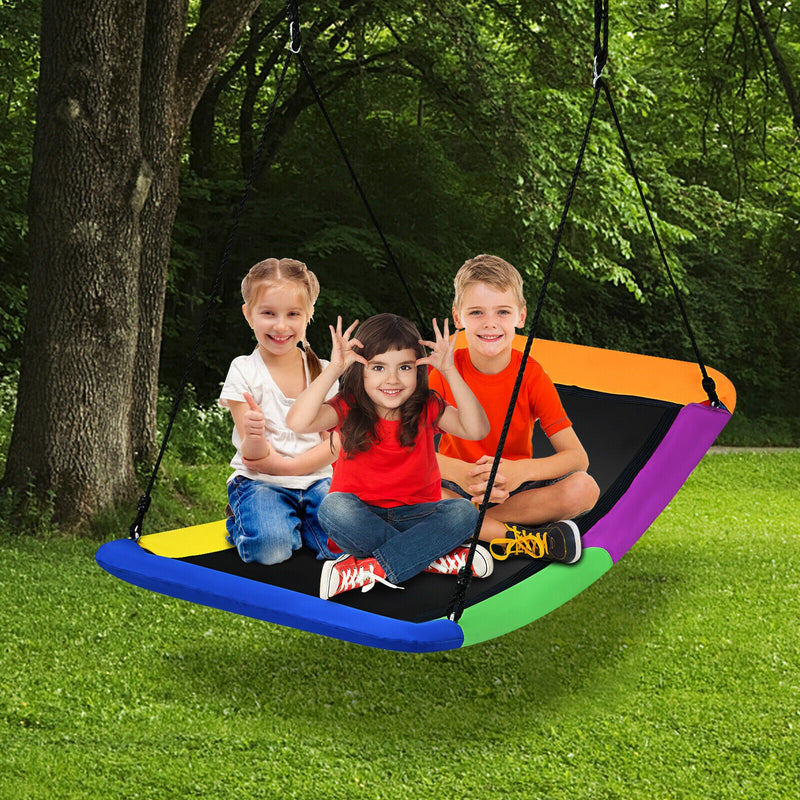 700lb Giant 60 Inch Platform Tree Swing for Kids and Adults-Multicolor