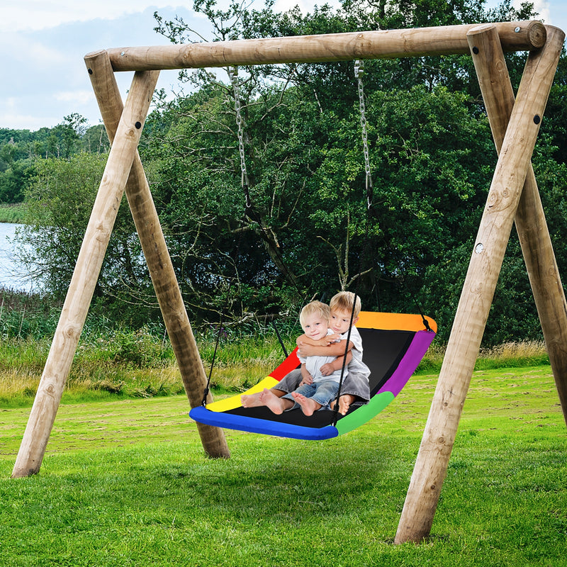 700lb Giant 60 Inch Platform Tree Swing for Kids and Adults-Multicolor