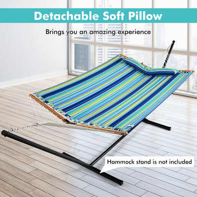 Foldable Portable Patio Hammock Swing Chair Bed with Detachable Pillow