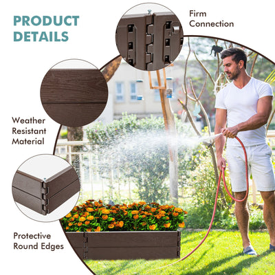 Raised Garden Bed Set for Vegetable and Flower-Brown