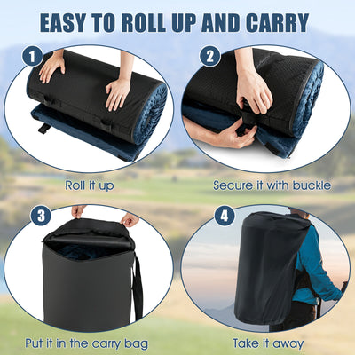 Lightweight Portable Memory Camping Mattress with Carrying Bag-Navy