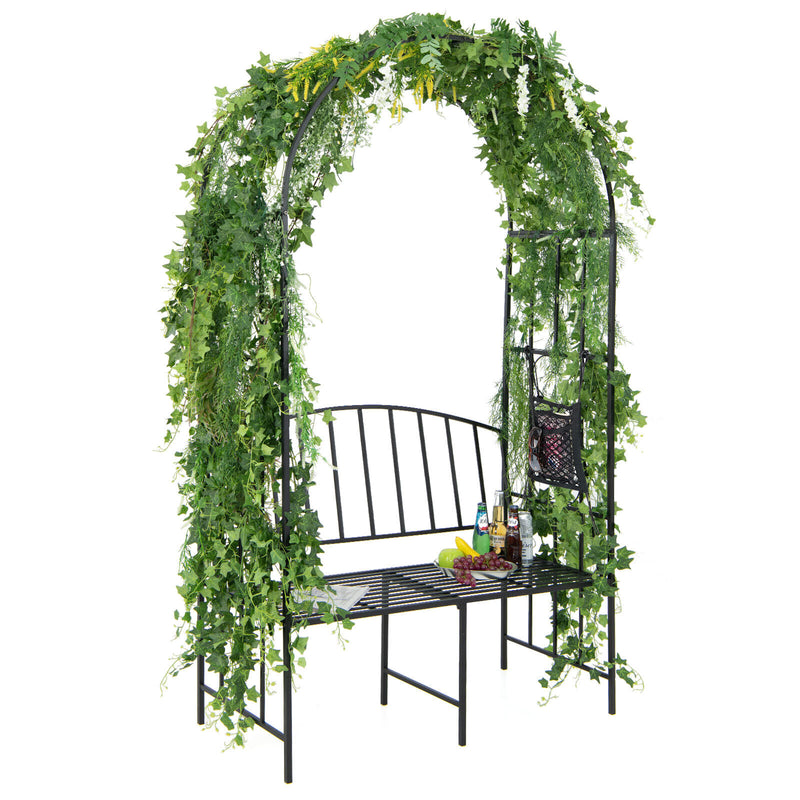 Steel Garden Arch with 2-Seat Bench