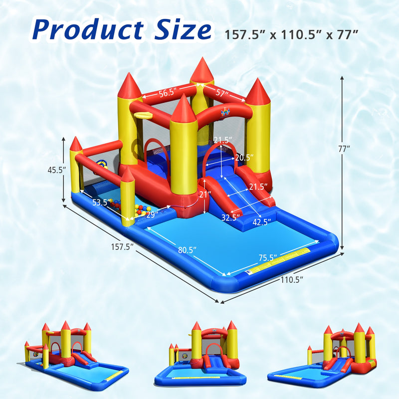 Inflatable Water Slide with Slide and Jumping Area