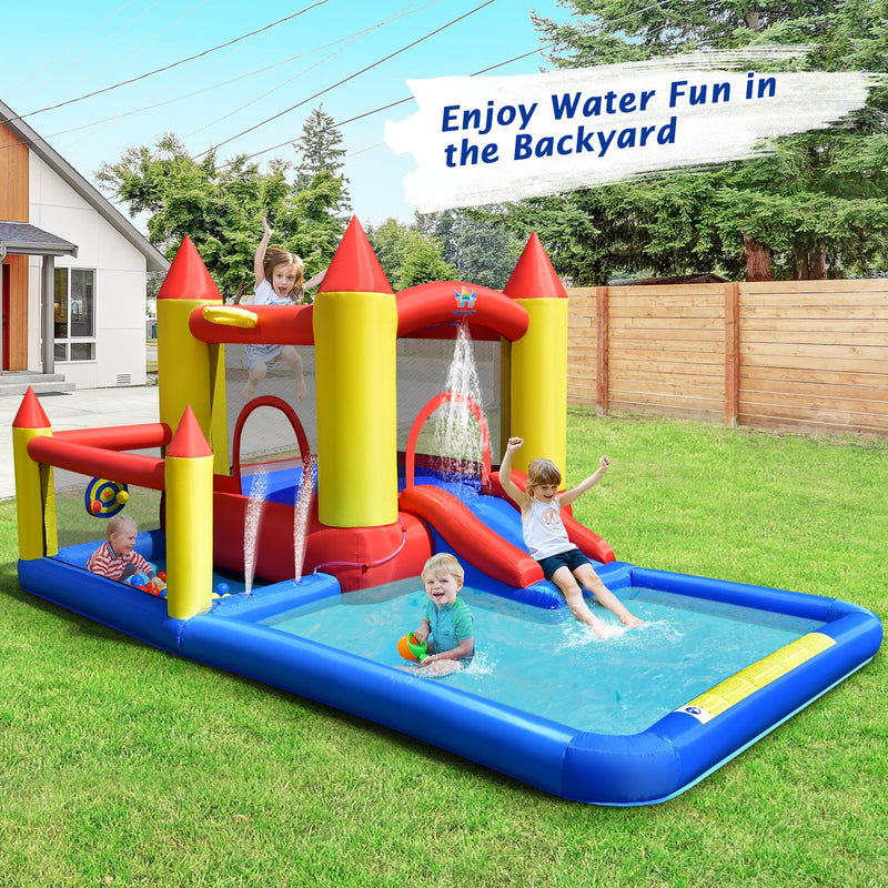 Inflatable Water Slide with Slide and Jumping Area